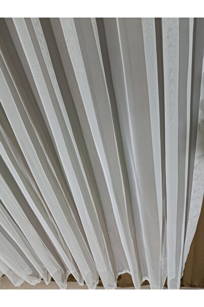 ilora home Grek etek nakışlı tül perde 1/2 seyrek pile