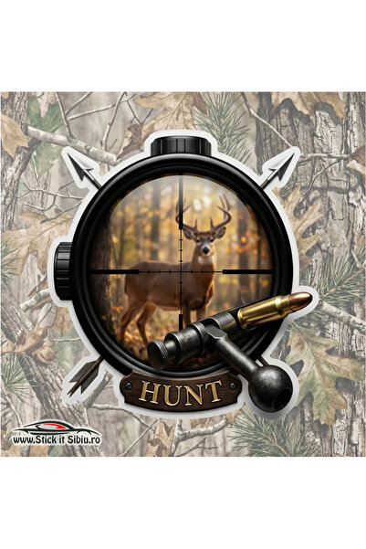 StickITsibiu Decorative Hunt Scope Sticker – Trophy Buck 10x10 | Cut Out Contour