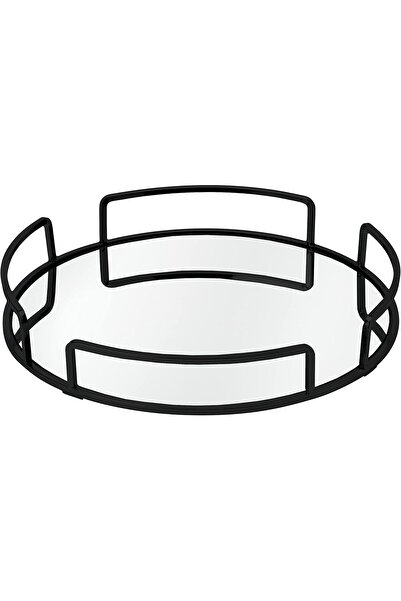 Home Details Round Vanity Tray with Mirrored Design by