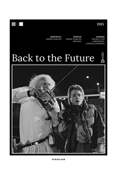 Pixaflair - Back To The Future - Retro Design - Tablo - Çerçevesiz Film Poster