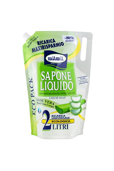 Mil Mil Set of 2 x Mil Mil Liquid Soap Reserve, Aloe Vera, 2 l
