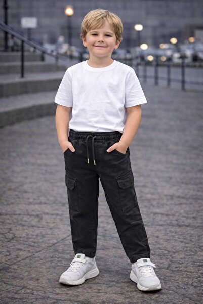 CarnavalKids erkek çocuk paça lastikli kargo cep pantolon