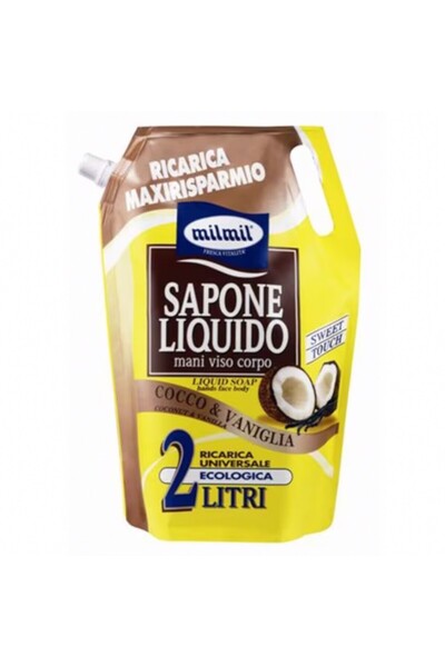 Mil Mil Set 2 x Sapun Lichid Rezerva Cocos si Vanilie, 2 l