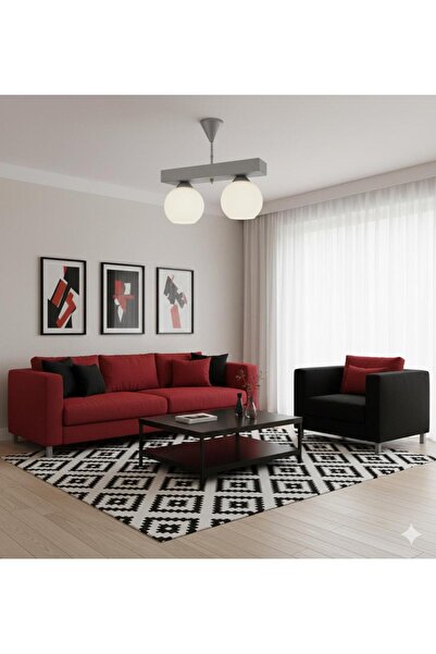 BİAVİZE 2 Lİ BEYAZ TOP CAMLI GRİ KROMLU MODERN AVİZE