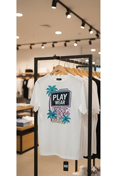 playwear PLAY WEAR (Tricou negru din bumbac pieptănat, cu mânecă scurtă, deco...