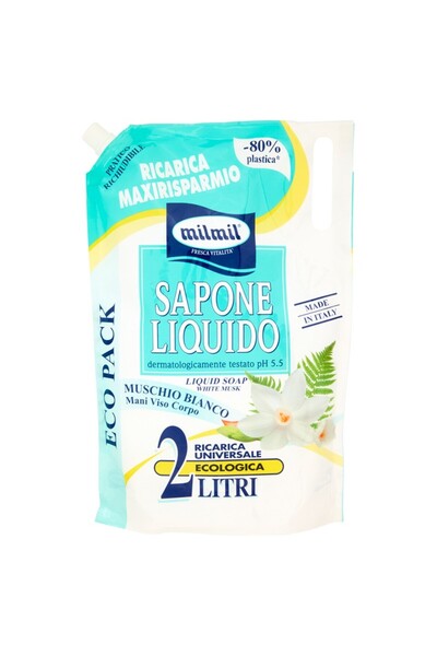 Mil Mil Set 2 x Rezerva Sapun Lichid cu Mosc Alb Mil Mil, 2 l