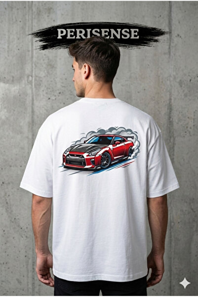 PERISENSE Unisex Mystic Nissan Printed Premium Combed Cotton Oversized T-Shirt