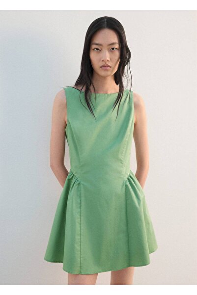 MANGO Woman Evaze pamuklu elbise