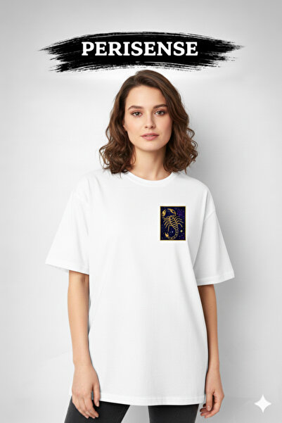PERISENSE Unisex Fierce Scorpio Printed Premium Combed Cotton Oversized T-Shirt