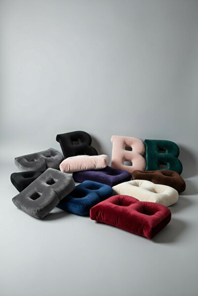 JACA Μαξιλάρι από βελούδινο ύφασμα με γράμμα Β Μαξιλάρι μεγάλου μεγέθους (40 ...