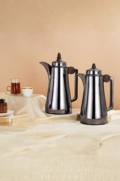 Generic 1-liter tea and coffee thermos set with a royal design