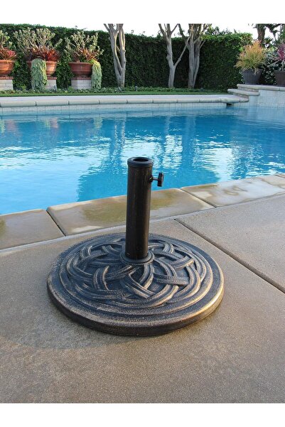 Generic قاعدة مظلة من الحجر المصبوب مقاس 18 بوصة من إنتاج شركة دي سي أمريكا U...