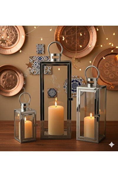 Modern shop A set of three Ramadan decorative lanterns in different sizes tha...