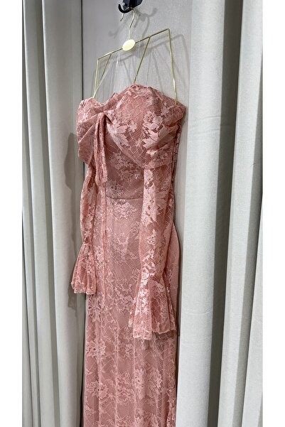 MAIN DRESS Luxurious pink lace evening dress (Misty Rose)