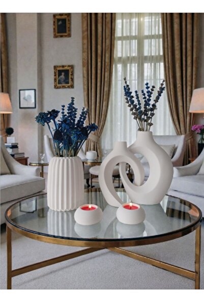 The Motellas Διακοσμητικό Σετ Βάζας/Κηροπήγιο Μοντέρνου Σχεδιασμού /Διακόσμησ...