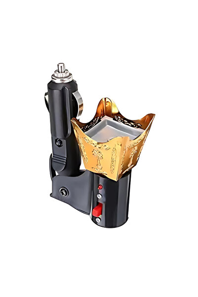 Generic مبخرة كهربائية صغيرة معدنية للسيارة، تُستخدم كمبخرة بخور وعود.