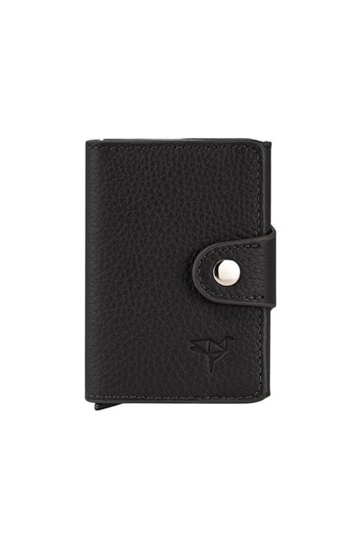 Garbalia Bern Genuine Leather Mechanical Wallet Black