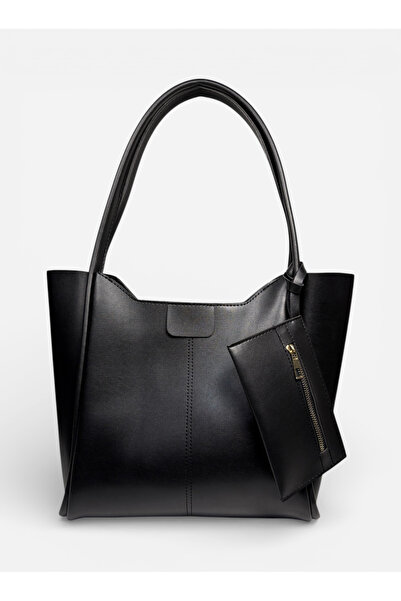 LASSERA Cüzdan & bag Kadın Cüzdan Detaylı Fermuarlı Siyah Shopper El Ve Omuz ...