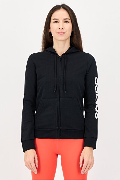 adidas Women Sportswear Fit Long Sleeve Full Zip Outdoor Hoodies, Black