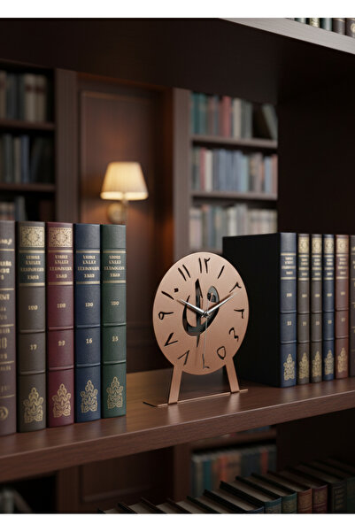 MOOCLOCK Lüks Metal Elif Vav Tasarım Dekoratif Masa Saati Sessiz Akar Mekaniz...