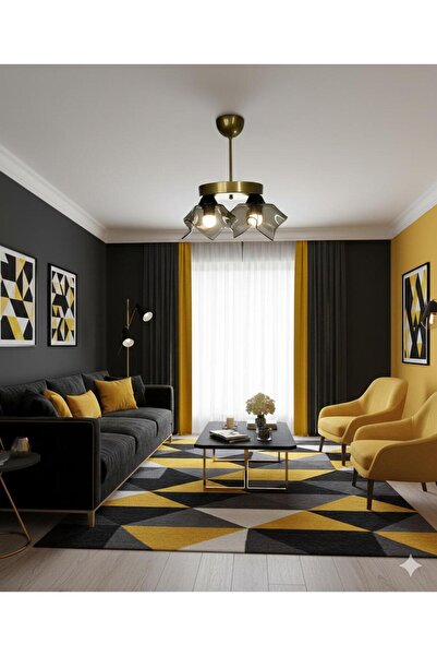 BİAVİZE 2 Lİ YUVARLAK GOLD KASA FÜME CAMLI MODERN AVİZE