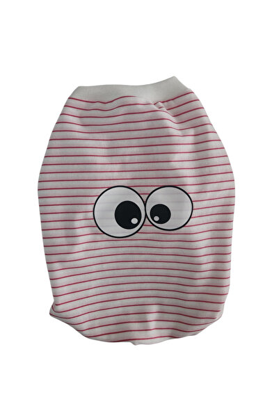 atelyu Cat Dog Outfit Red Striped Eye Tshirt