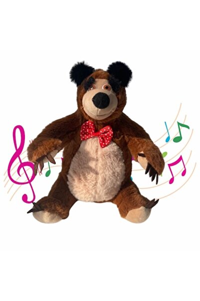 Virtual Trend Masha și Ursul Jucărie de pluș, Mishka muzicală, 28 cm, maro