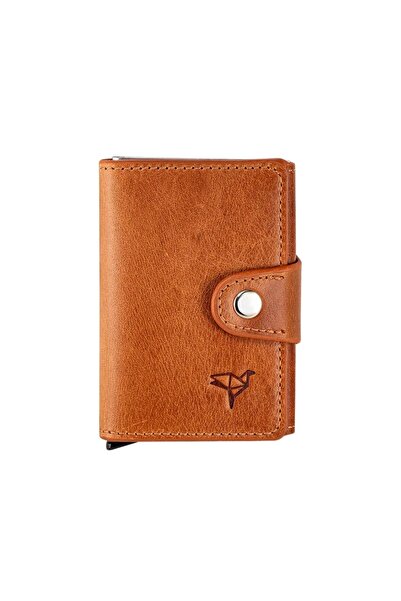 Garbalia Bern Genuine Leather Mechanical Wallet Brown