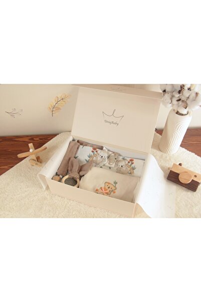 Uniq Baby Koala Desenli %100 Pamuk 8 Parça Kız Yenidoğan Bebek Hediye Kutusu ...