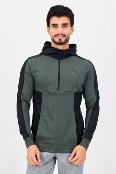 Under Armour Men Sportswear Fit Long Sleeve Training Half Zip Hoodie, Sage Green