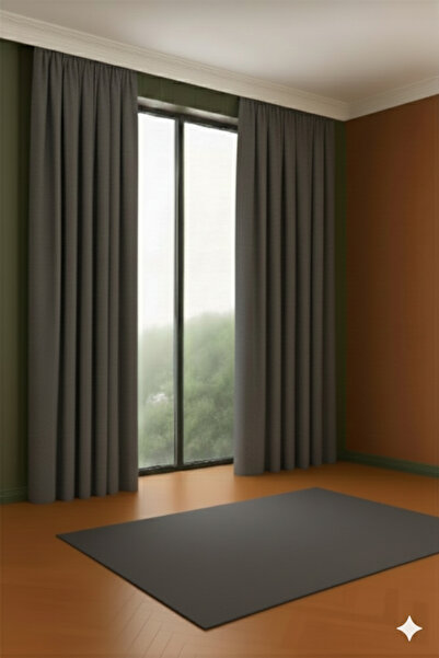 ViVeri Kadife Dokulu Yüksek Kalite Gramajlı Fon Perde Tek Kanat Koyu(koyu Gri...