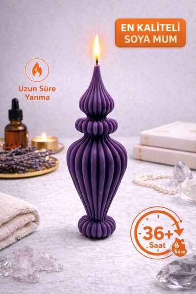 Flow Home Dekoratif Lüks Soya Mum,El Yapımı Doğal Mum,Uzun Yanma Süreli Moder...
