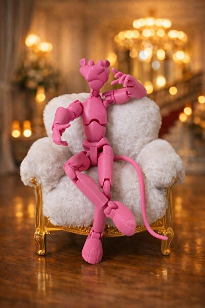 3D FUTURİSTİC Pembe Panter Sonsuz hareketli oynar eklemli figür