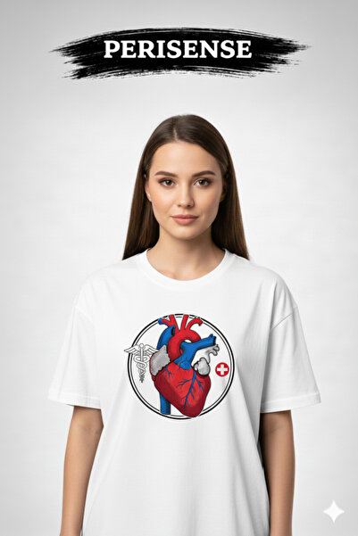 PERISENSE Unisex Primal Anatomical Printed Premium Combed Cotton Oversized T-...