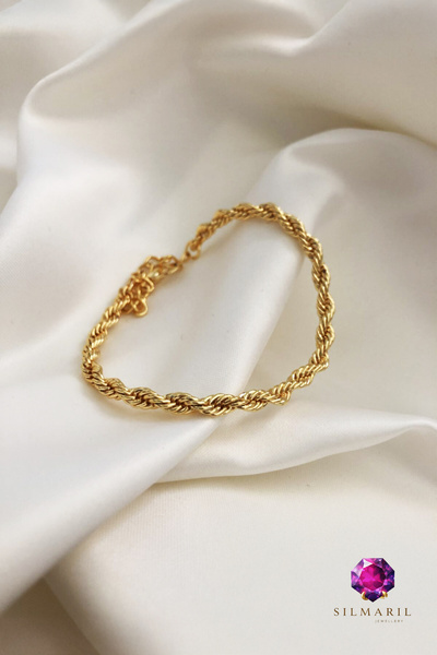 Silmaril Store Kadın Siyah Örgü ve Paslanmaz Çelik Bileklik - Meander Desenli...