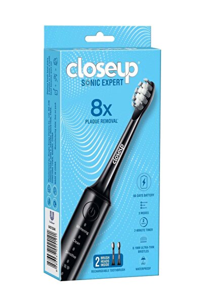 Closeup فرشاة أسنان سونيك إكسبرت القابلة لإعادة الشحن باللون الأسود