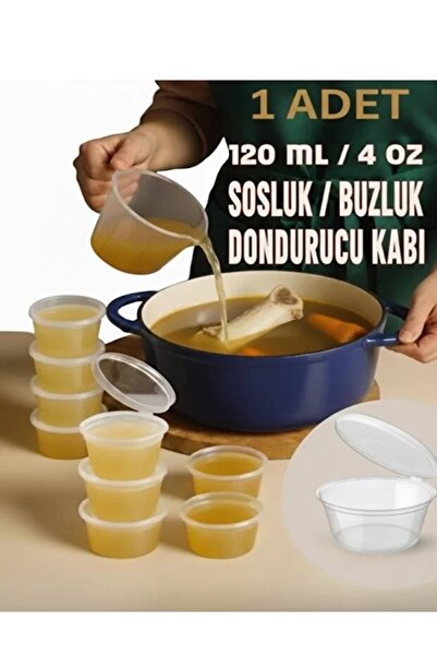 RED KİTCHEN 120 ml Kapaklı Sosluk Saklama Kabı Tekli Buzluk ve Dondurucu Uyum...