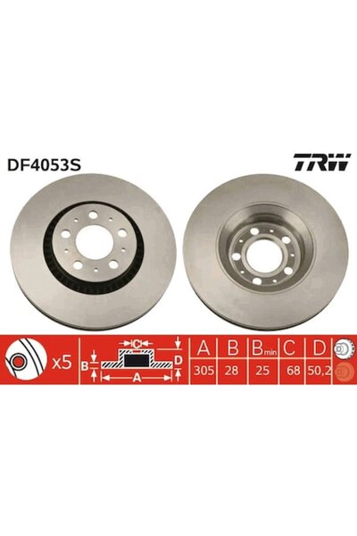 TRW Disc de frână DF4053S