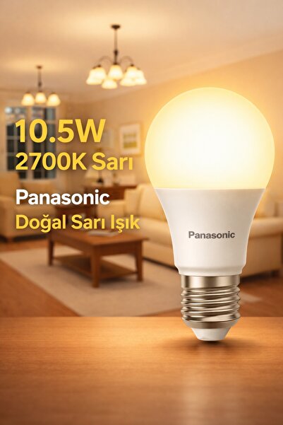 PANASONIC LED Ampul E27 10.5W 2700K Sarı Işık – Sıcak Ton, Rahatlatan Işık