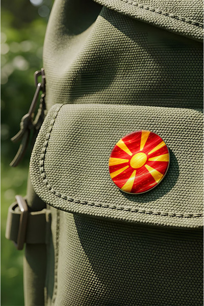 iBerk (5 Adet) Kuzey Makedonya – North Macedonia – Abstract Ülke Bayraklı But...