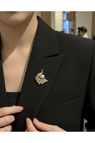 Vira Rise Tavus Kuşu Broş Yaka İğnesi Şapkada Çantada kullanılabilir