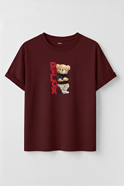 DK DAKSEL Unisex Relax Teddy Bear Printed 100% Cotton Have a Nice Day Graphic...