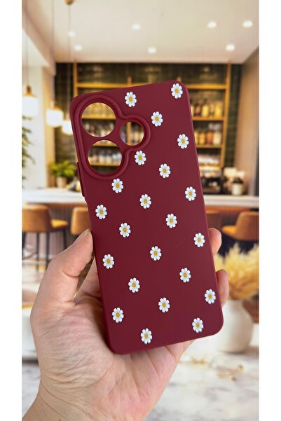 Vip Case Xiaomi Redmi 13 4g Compatible White Daisy Patterned Silicone Shock-A...