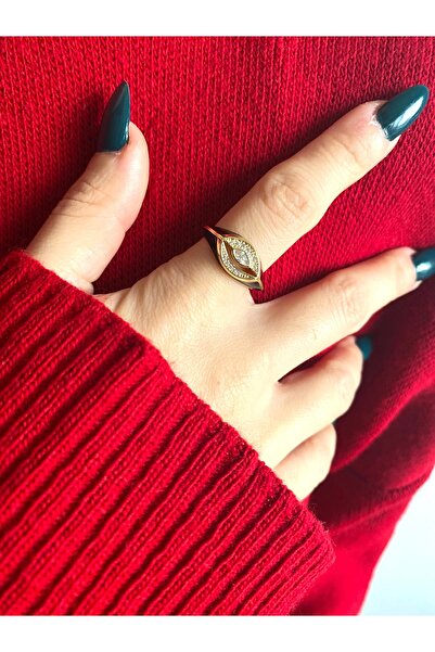 milayk Black Gold Ring with Eye Detail