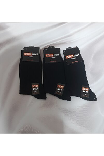 Butik Black 100% Cotton 3-Pack Solid Color Men's Socks
