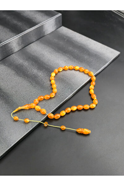 Tesbih-i Hazır Tesbihçilik سلسلة مسبحة مميزة ملونة بلون العنبر الناري مع نظام...