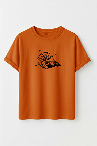 noetr Unisex Compass and Mountain Graphic Printed 100% Cotton Outdoor Design ...