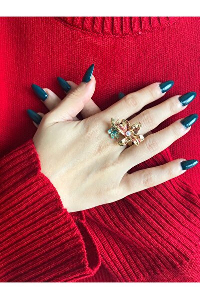 milayk Colorful Vintage Flower Ring