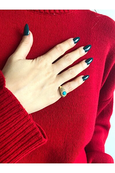 milayk Blue Stone Detailed Little Finger Ring (Little Finger)