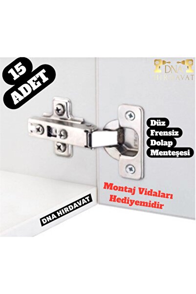 DNA HIRDAVAT Düz Menteşe Frensiz Dolap Menteşesi (15 Adet)